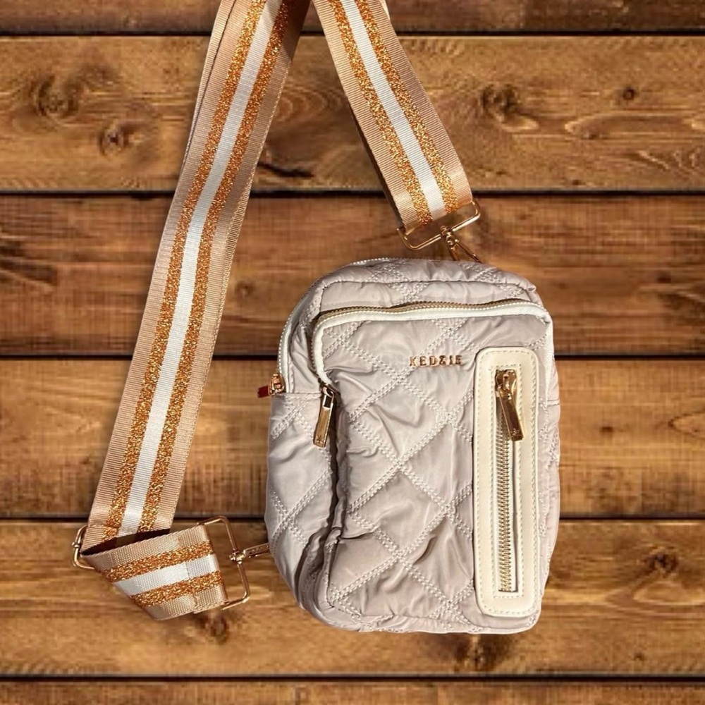 Kedzie Quilted Crossbody Bag in Cream